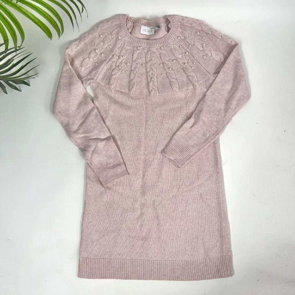 Girls Children's Place Pink Cottagecore Girly Barbiecore Sweater Dress NWT / 7/8